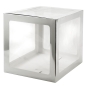 Preview: Geschenkbox Deko-Box Ballonbox 30 cm silber transparent