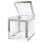Preview: Geschenkbox Deko-Box Ballonbox 30 cm silber transparent
