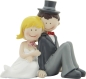 Preview: Deko-Figur Tortenfigur Tortenaufsatz Hochzeitspaar Brautpaar sitzend 7 cm