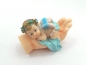 Preview: Baby-Engel in Hand Deko-Figur hellblau Junge Taufe 7,5 cm