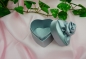 Preview: Herzschachtel Geschenkschachtel Herz klein Satin silber Hochzeit Valentinstag