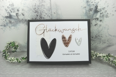 Geschenkschachtel Geldgeschenk Box Deko schwarz Herzen Hochzeit