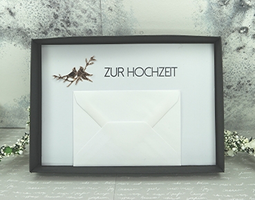 Geschenkschachtel Geldgeschenk Box Deko schwarz Herzen Hochzeit