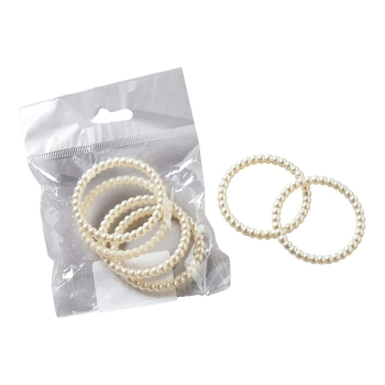 12 Serviettenringe Perlen creme 5 cm Ø Hochzeit