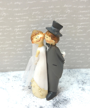 Preview: Deko-Brautpaar Hochzeitspaar Hochzeit Tortenfigur Deko-Figur ca. 9 cm