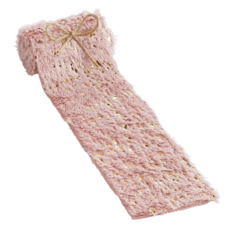 2 m Deko-Fell Kunstfell rosenholz/gold 8 cm breit