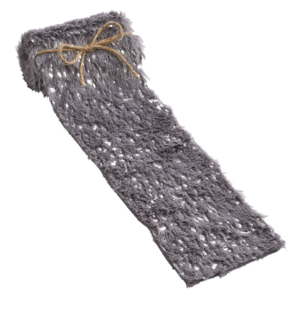 2 m Deko-Fell Kunstfell grau/silber 8 cm breit