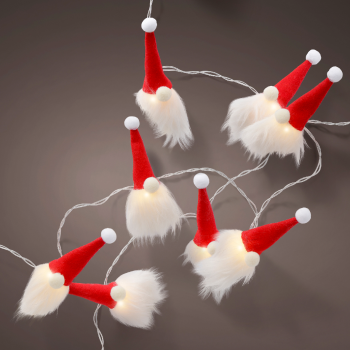 Lichterkette Nikolaus 10 LED L. 135 cm indoor Weihnachten