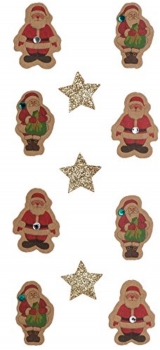 Sticker Aufkleber Weihnachtsmann Sterne Weihnachten
