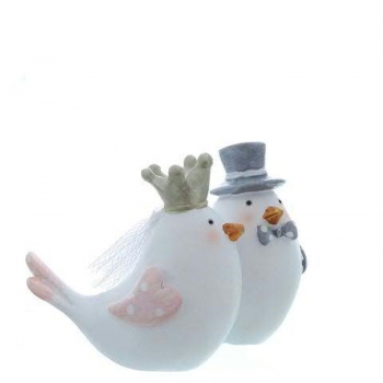 Deko-Vogelpaar Tortenaufsatz Topper Brautpaar Hochzeitspaar Hochzeit 7 cm