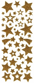 W-Peel Off Glitter-Sticker Sticker Sterne gold Weihnachten