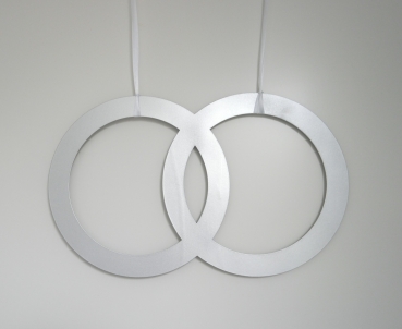 Deko-Ringe Doppelring Türdeko silberfarben Hochzeit
