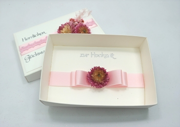 Geschenkschachtel Geldgeschenk Box Deko Blüten rosa Hochzeit