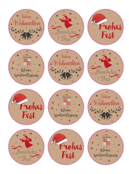 48 Aufkleber Sticker Etiketten "Weihnachtsgrüße" Weihnachten Advent