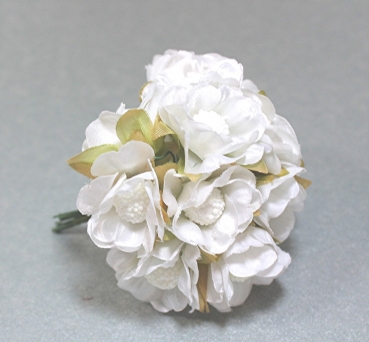 24 Blüten künstliche Blumen am Stiel weiß