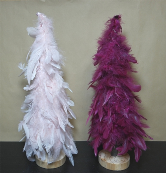 Federbaum Baum aus Federn rose oder burgund 40 cm LED Weihnachten