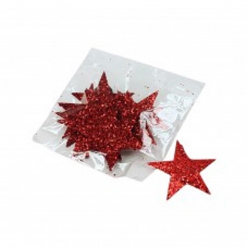 12 Glittersterne Stern Glitter grün, silber, rot Weihnachten Advent