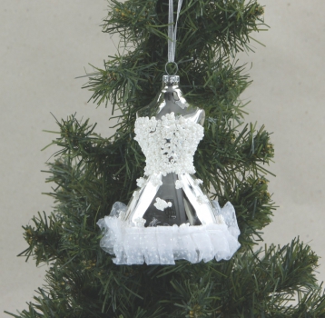 1 Christbaum-Anhänger Weihnachtsbaum-Anhänger "Kleid" Glas Weihnachten