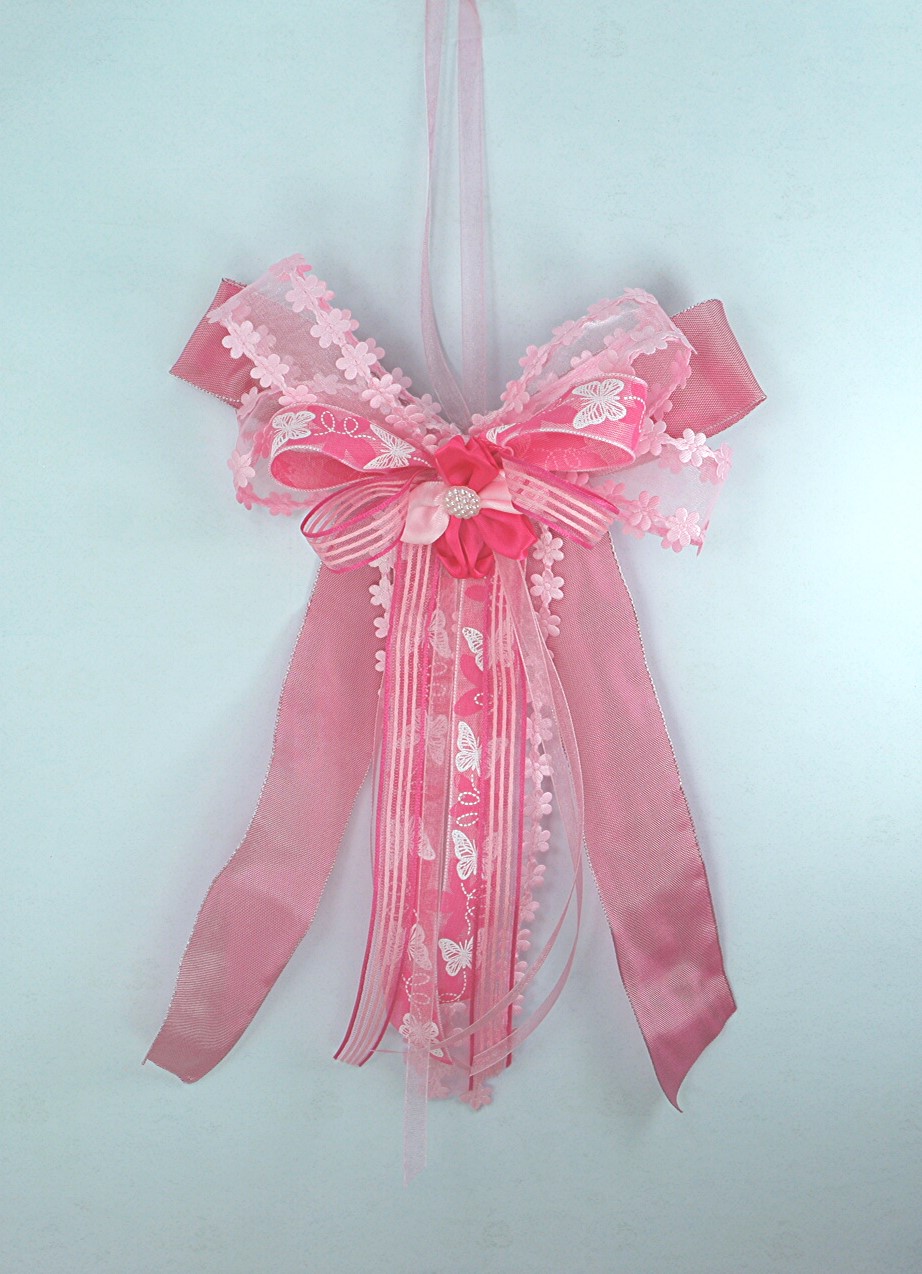 Pynzeka Schultüten Schleife - Rosa Mit Schmetterling Für Einschulung