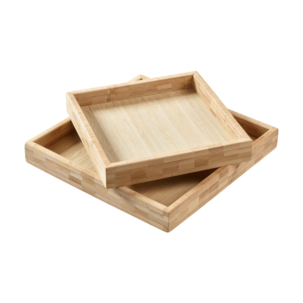 Deko-Tablett Holztalbett Holz Naturfarben quadratisch 2 Größen wählbar 20 cm oder 25 cm