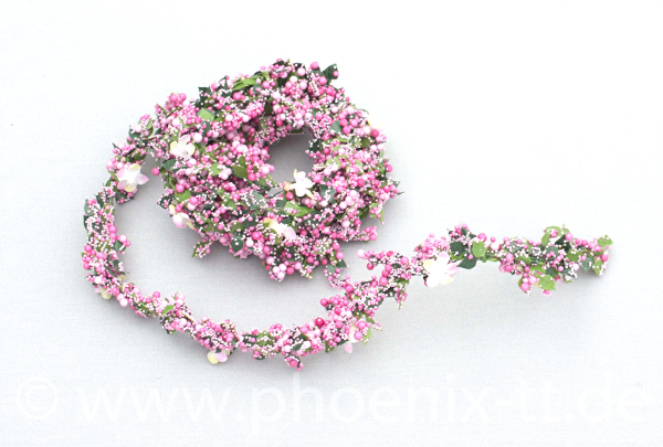 Blüten-/Beerengirlande Deko-Girlande rosa-grün 180 cm künstlich