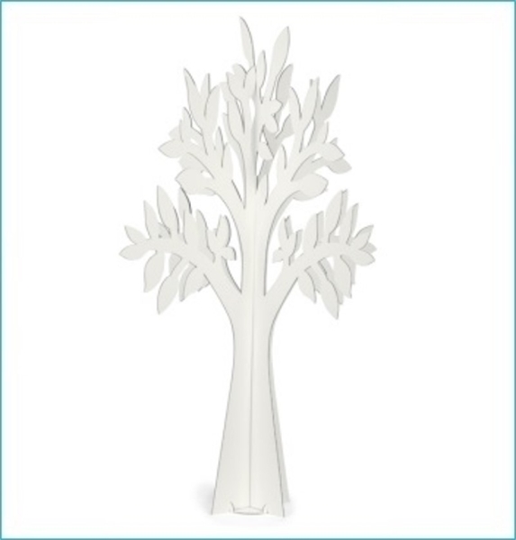 Deko-Baum Lebensbaum 3D Tisch-Deko 59 cm Weiß Karton Hochzeit