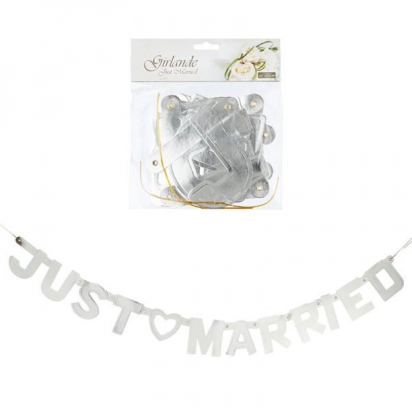 Girlande "Just Married", silber Hochzeit