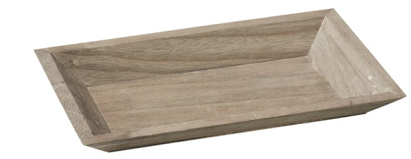 Deko-Tablett Holztablett 25 x 16 x 3 cm graubraun