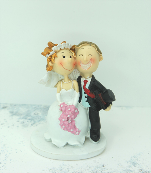 Deko-Figur Tortenfigur Tortenaufsatz Hochzeitspaar Brautpaar Comic 8,5 cm