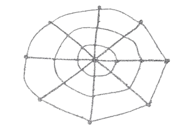 Deko-Spinnennetz ca.25cm silber glitzernd Halloween