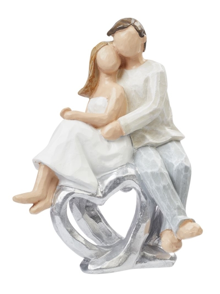 Deko-Figur Tortenfigur "Paar auf Herzen" Hochzeit 8,5 cm