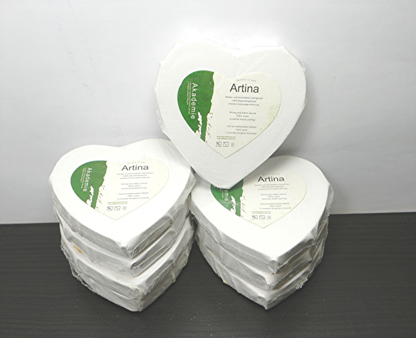 8 Keilrahmen Herz 10 x 10 cm Restposten