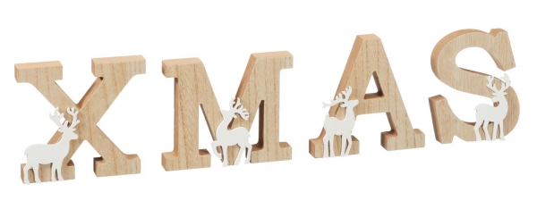 Deko-Buchstaben zum Stellen Holz 12 cm Weihnachten