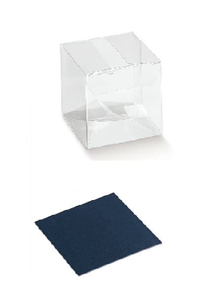 4 Geschenkschachteln Boxen transparent mit Boden 180 x 180 x 160 mm