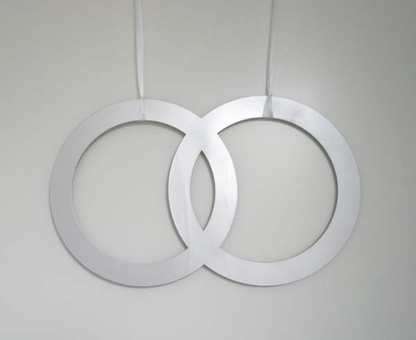 Deko-Ringe Doppelring Türdeko silberfarben Hochzeit