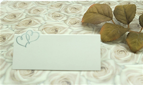 60 Tischkarten Platzkarten weiß Herz silber Hochzeit