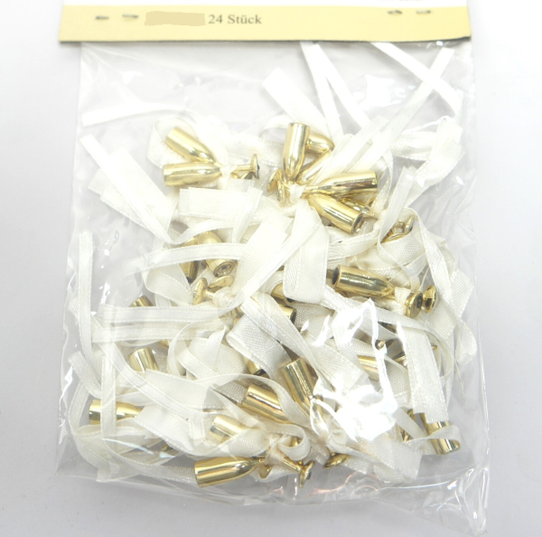 24 Paar Deko-Sektkelche MINI silber- oder goldfarben mit Schleife