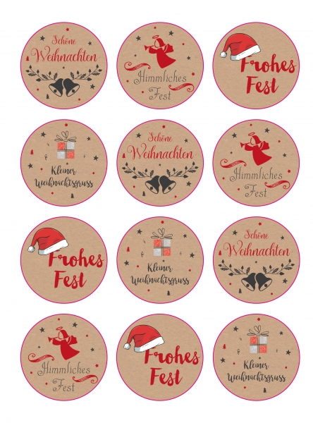48 Aufkleber Sticker Etiketten "Weihnachtsgrüße" Weihnachten Advent