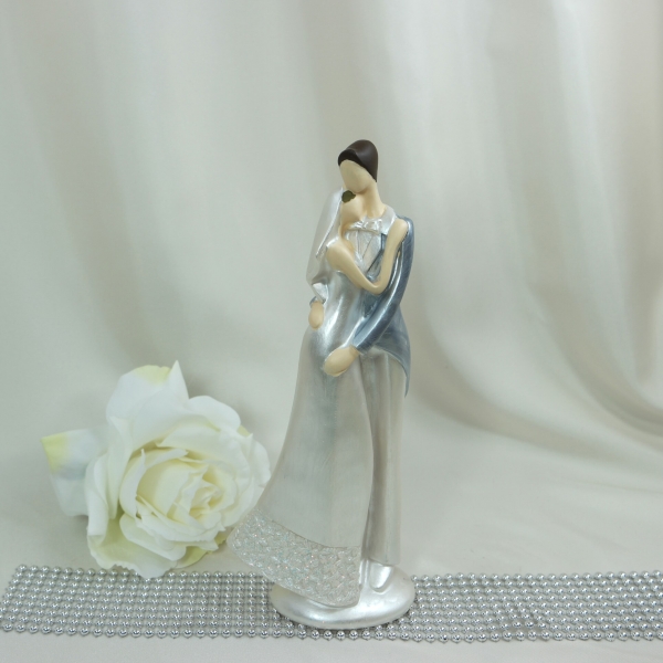 Deko-Figur Tortenfigur modern Brautpaar Hochzeitspaar A Hochzeit 26 cm perlmutt