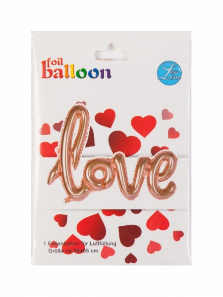 Folienballon Luftballon Schriftzug "love" rose gold 33" 98 x 65 cm Hochzeit