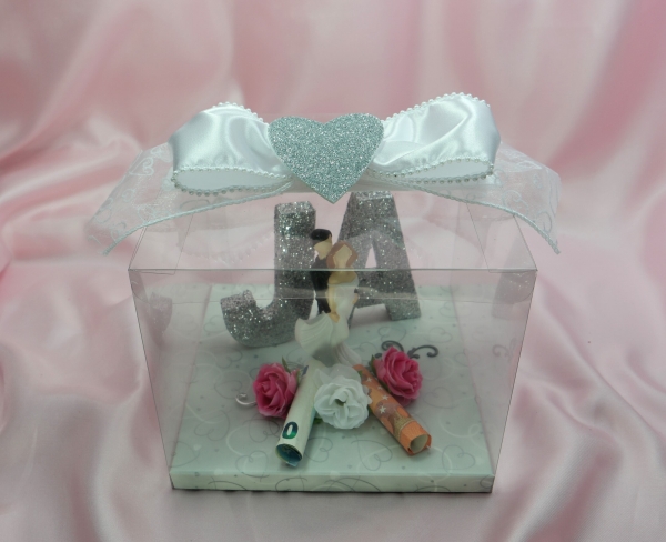 Geschenkschachtel Geldgeschenk Geschenkbox transparent "JA" Hochzeit