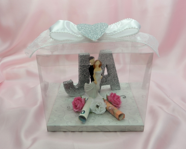 Geschenkschachtel Geldgeschenk Geschenkbox transparent "JA" Hochzeit