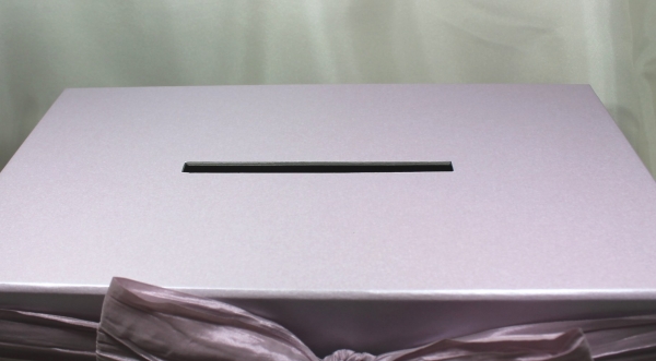 Exklusive elegante Kartenbox Sammelbox mit Schlitz violett Rössler Hochzeit