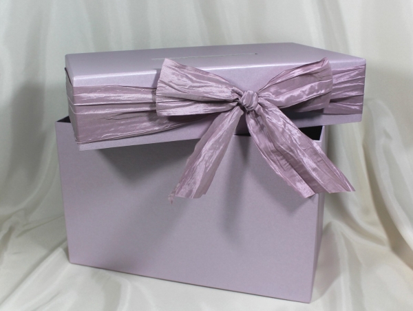 Exklusive elegante Kartenbox Sammelbox mit Schlitz violett Rössler Hochzeit