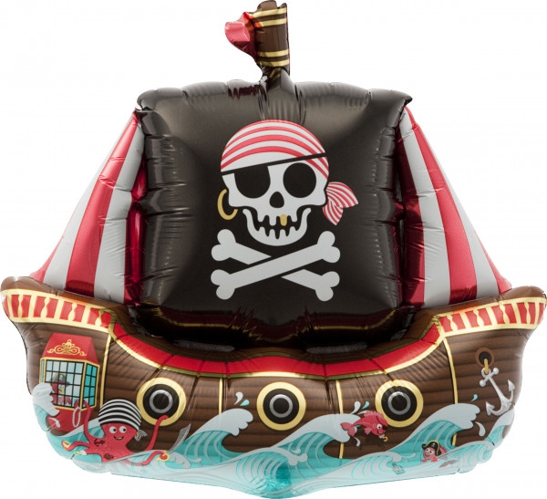 Folienballon für Luftfüllung Piratenschiff 14" ca. 36 cm