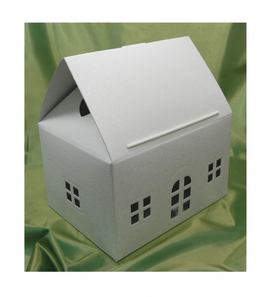 Geldbox Kartenbox "Haus" weiß groß Hochzeit