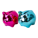 Sparschwein Spartopf Spardose Schweinchen Pink oder Türkis Metallicfarben